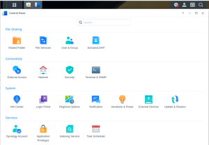 A screenshot of the Synology Control Panel
